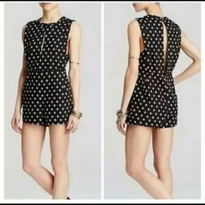 Free People Ashley Romper Black White Print